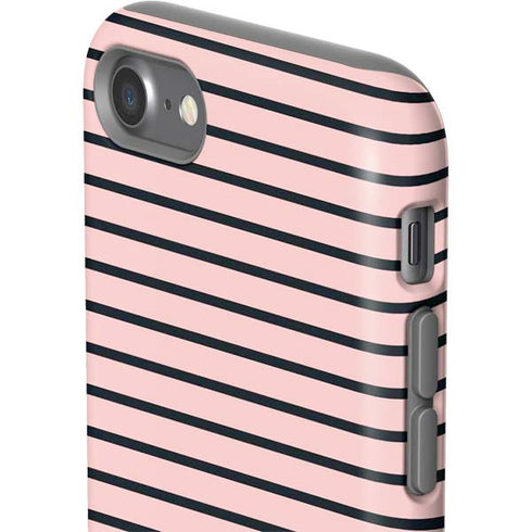 Pink and Black Stripes iPhone SE (2nd & 3rd Gen) Pro Case