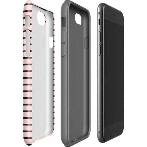Pink and Black Stripes iPhone SE (2nd & 3rd Gen) Pro Case