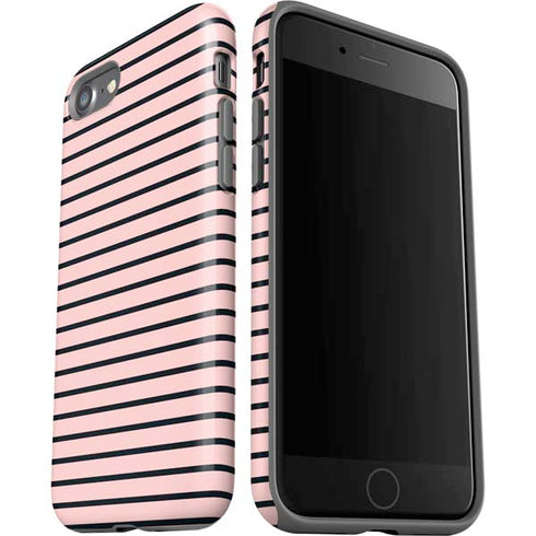 Pink and Black Stripes iPhone SE (2nd & 3rd Gen) Pro Case