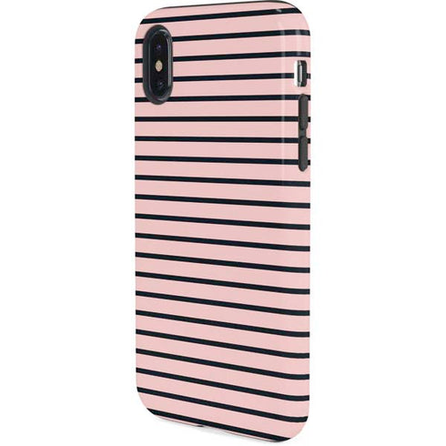Pink and Black Stripes iPhone X Pro Case