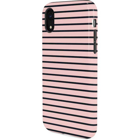 Pink and Black Stripes iPhone XR Pro Case