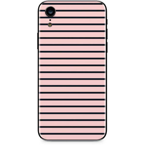 Pink and Black Stripes iPhone XR Skin