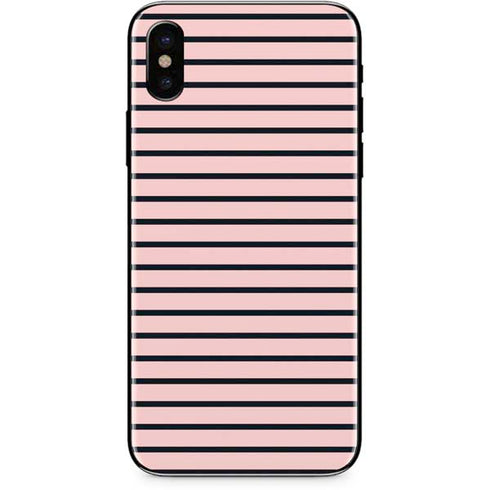 Pink and Black Stripes iPhone XS Max Skin