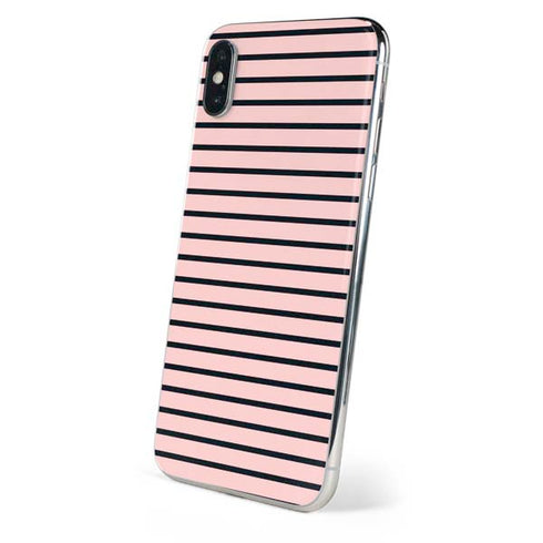 Pink and Black Stripes iPhone XS Skin