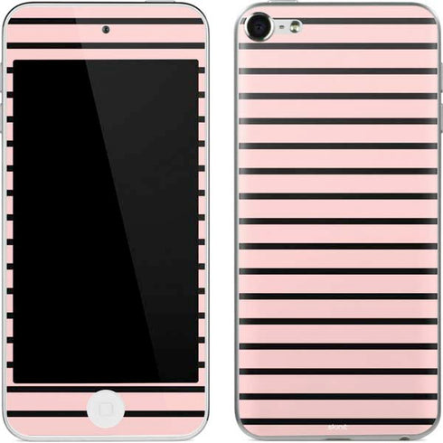 Pink and Black Stripes Apple iPod Skin