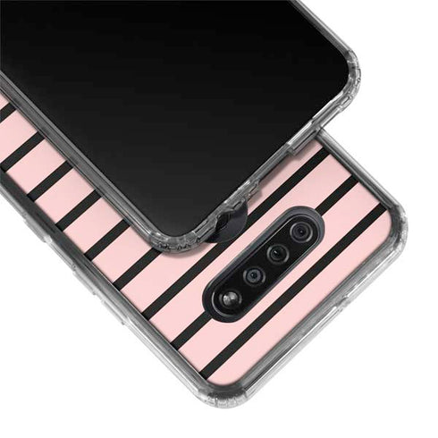 Pink and Black Stripes LG K51/Q51 Clear Case