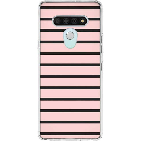 Pink and Black Stripes LG Stylo 6 Clear Case