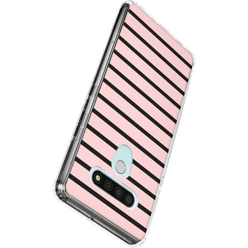 Pink and Black Stripes LG Stylo 6 Clear Case