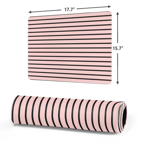Pink and Black Stripes Gaming Mouse Pad