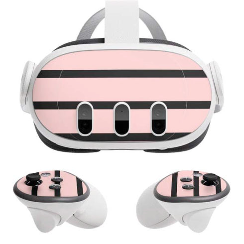 Pink and Black Stripes Meta Quest 3 Skin
