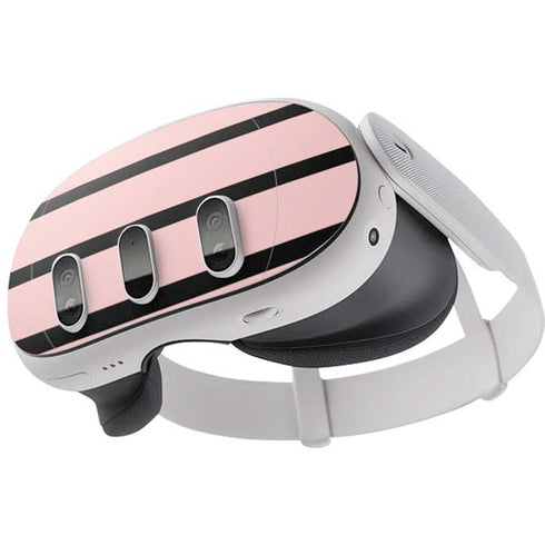 Pink and Black Stripes Meta Quest 3 Skin