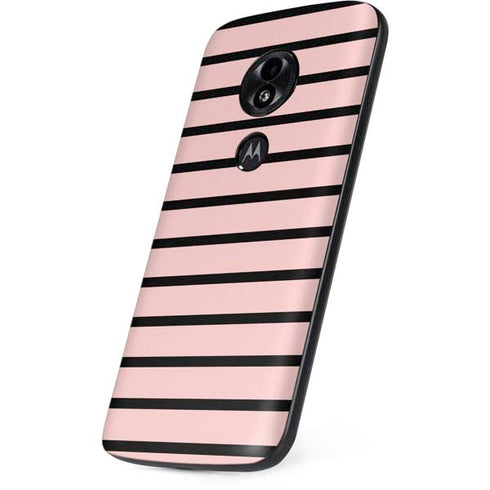 Pink and Black Stripes Moto E5 Play Skin