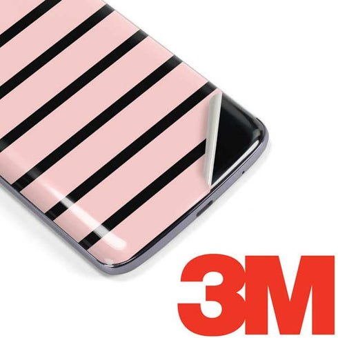 Pink and Black Stripes Moto E5 Plus Skin
