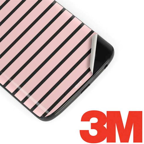 Pink and Black Stripes Moto G6 Skin