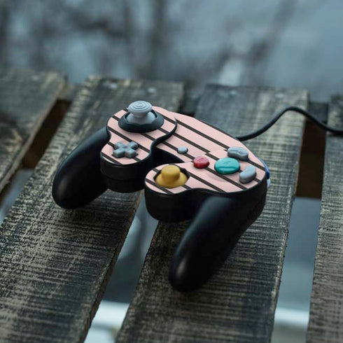 Pink and Black Stripes Nintendo GameCube Controller Skin