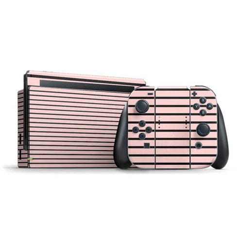 Pink and Black Stripes Nintendo Switch Bundle Skin