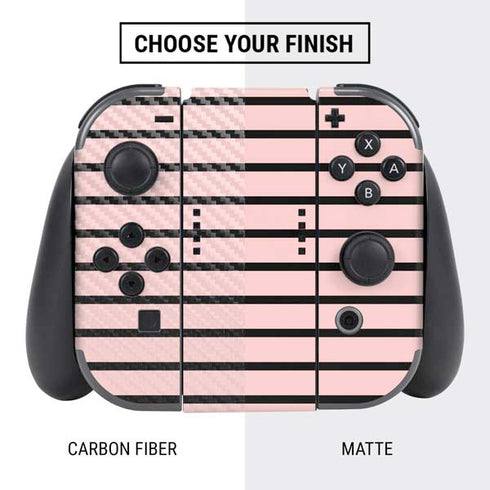 Pink and Black Stripes Nintendo Switch Bundle Skin