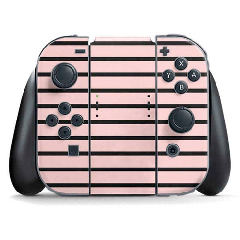 Pink and Black Stripes Nintendo Switch (2017-2021) Joy-Con Controller Skin