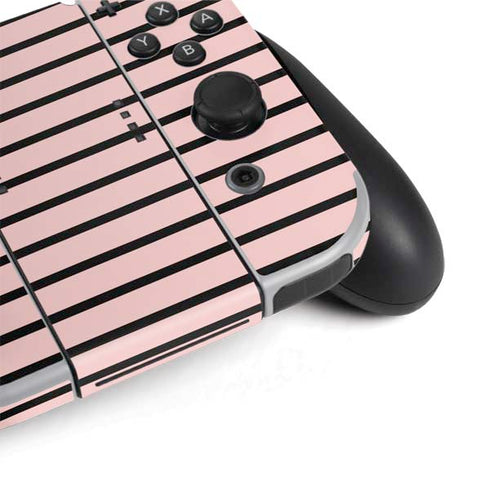 Pink and Black Stripes Nintendo Switch OLED (2021) Skin