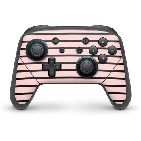 Pink and Black Stripes Nintendo Switch Pro Controller Skin