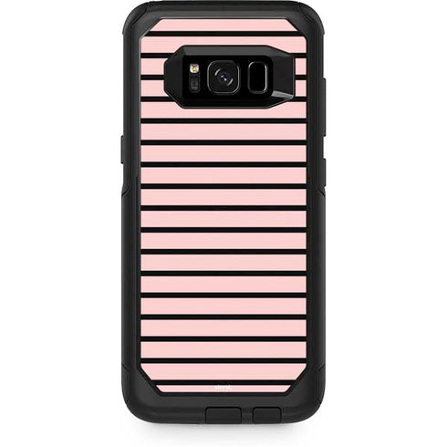 Pink and Black Stripes Otterbox Commuter Galaxy Skin