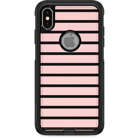 Pink and Black Stripes Otterbox Commuter iPhone Skin