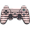 Pink and Black Stripes PS3 Dual Shock wireless controller Skin