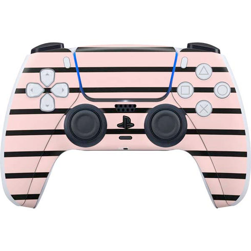 Pink and Black Stripes PS5 Controller Skin