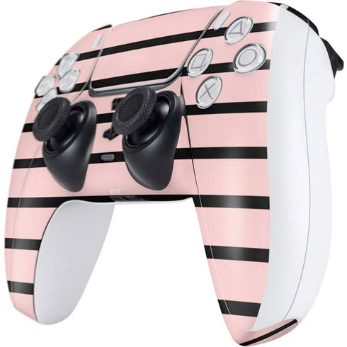 Pink and Black Stripes PS5 Controller Skin
