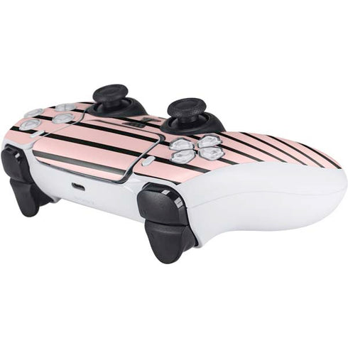 Pink and Black Stripes PS5 Controller Skin