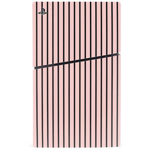 Pink and Black Stripes PS5 Slim Digital Edition Bundle Skin
