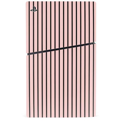Pink and Black Stripes PS5 Slim Digital Edition Console Skin