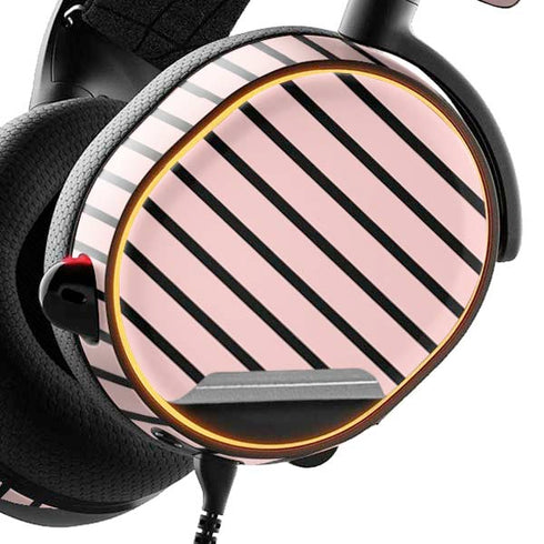 Pink and Black Stripes SteelSeries Arctis 3 Skin