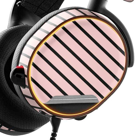 Pink and Black Stripes SteelSeries Arctis 5 Skin