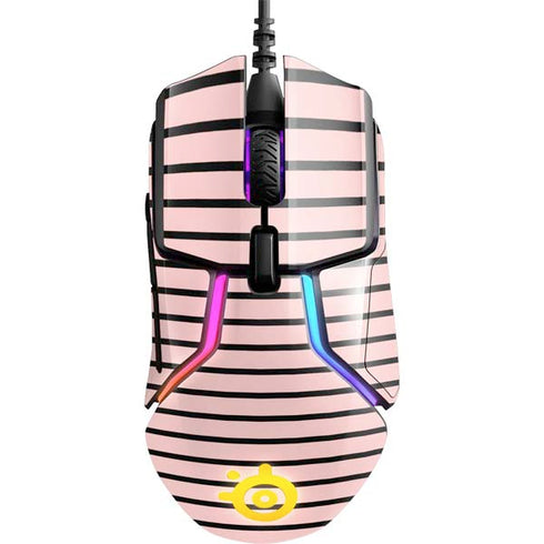 Pink and Black Stripes SteelSeries Rival 600 Gaming Mouse Skin