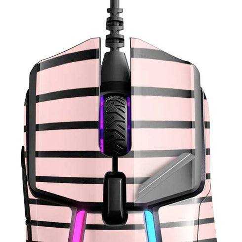 Pink and Black Stripes SteelSeries Rival 600 Gaming Mouse Skin