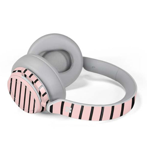 Pink and Black Stripes Surface Headphones Skin