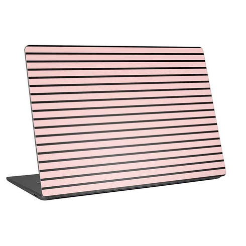 Pink and Black Stripes Universal Laptop 12in (9.8 x 6.8in) Skin