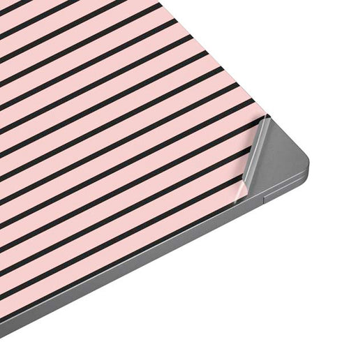 Pink and Black Stripes Universal Laptop 16.6in (13.4 x 9.7in) Skin