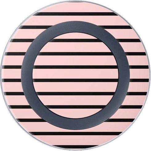 Pink and Black Stripes Wireless Charger Skin