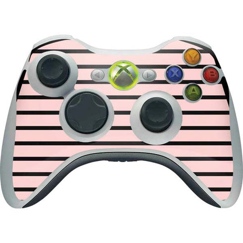 Pink and Black Stripes Xbox 360 Wireless Controller Skin