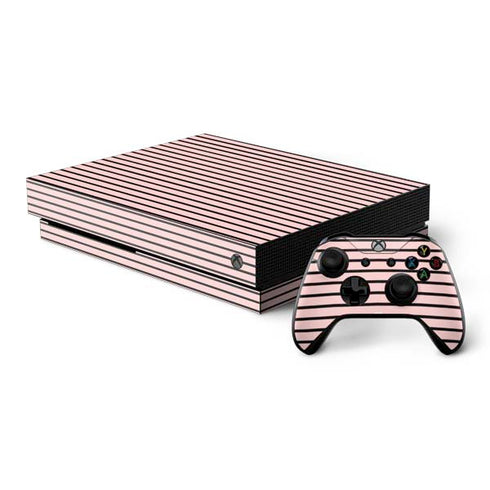 Pink and Black Stripes Xbox One X Bundle Skin