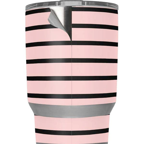 Pink and Black Stripes Yeti 20oz Tumbler Skin