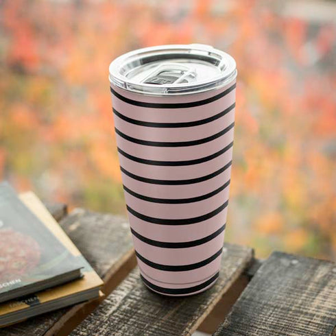 Pink and Black Stripes Yeti 20oz Tumbler Skin