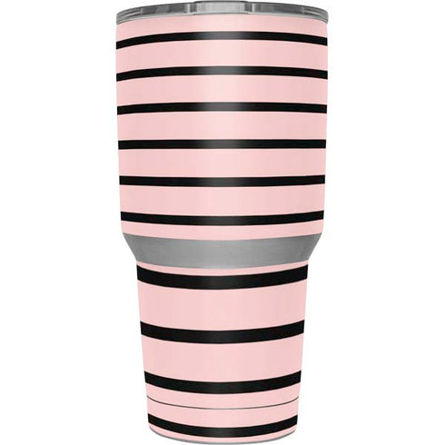 Pink and Black Stripes Yeti 30oz Rambler Tumbler Skin