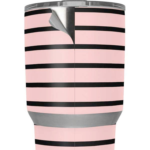 Pink and Black Stripes Yeti 30oz Rambler Tumbler Skin