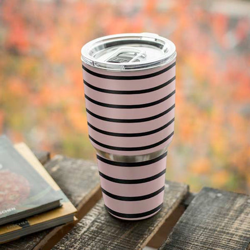 Pink and Black Stripes Yeti 30oz Rambler Tumbler Skin