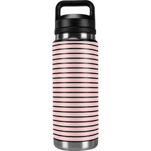 Pink and Black Stripes YETI Rambler 26oz Bottle Skin