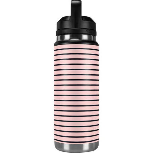 Pink and Black Stripes YETI Rambler 26oz Bottle Skin