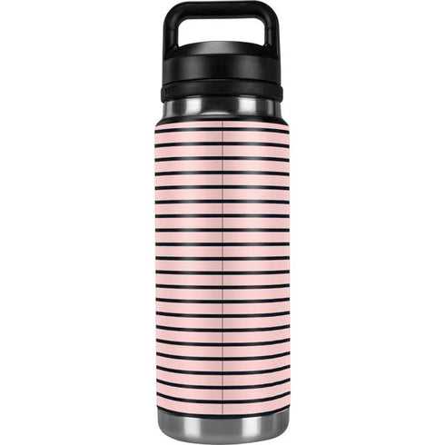 Pink and Black Stripes YETI Rambler 26oz Bottle Skin